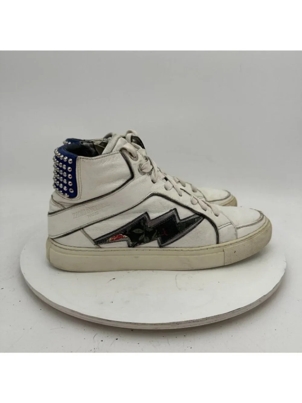Zadig & Voltaire ZV1747 Women Size 39 US 9 White Leather flora Lightning Shoes - Picture 4 of 13